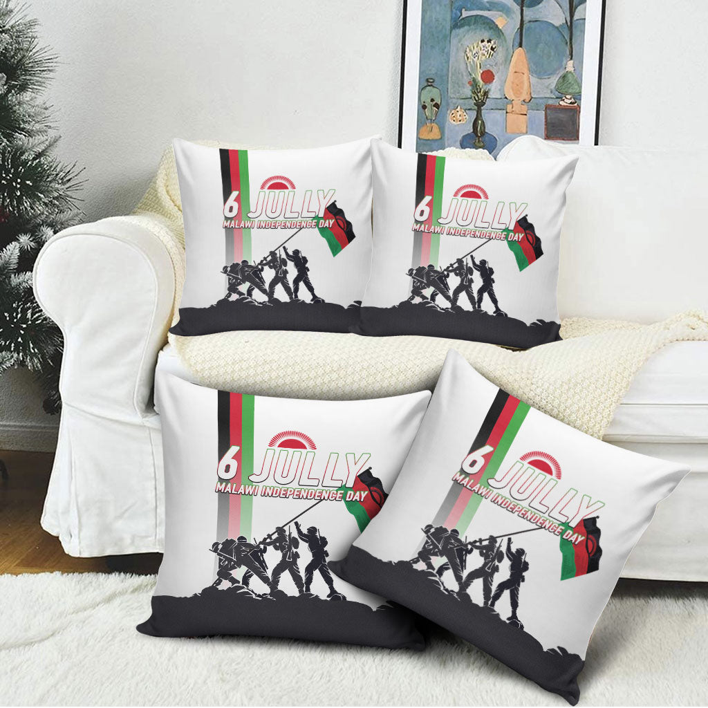Malawi Independence Day Pillow Cover Patriotic Flag Design Soldier Silhouette