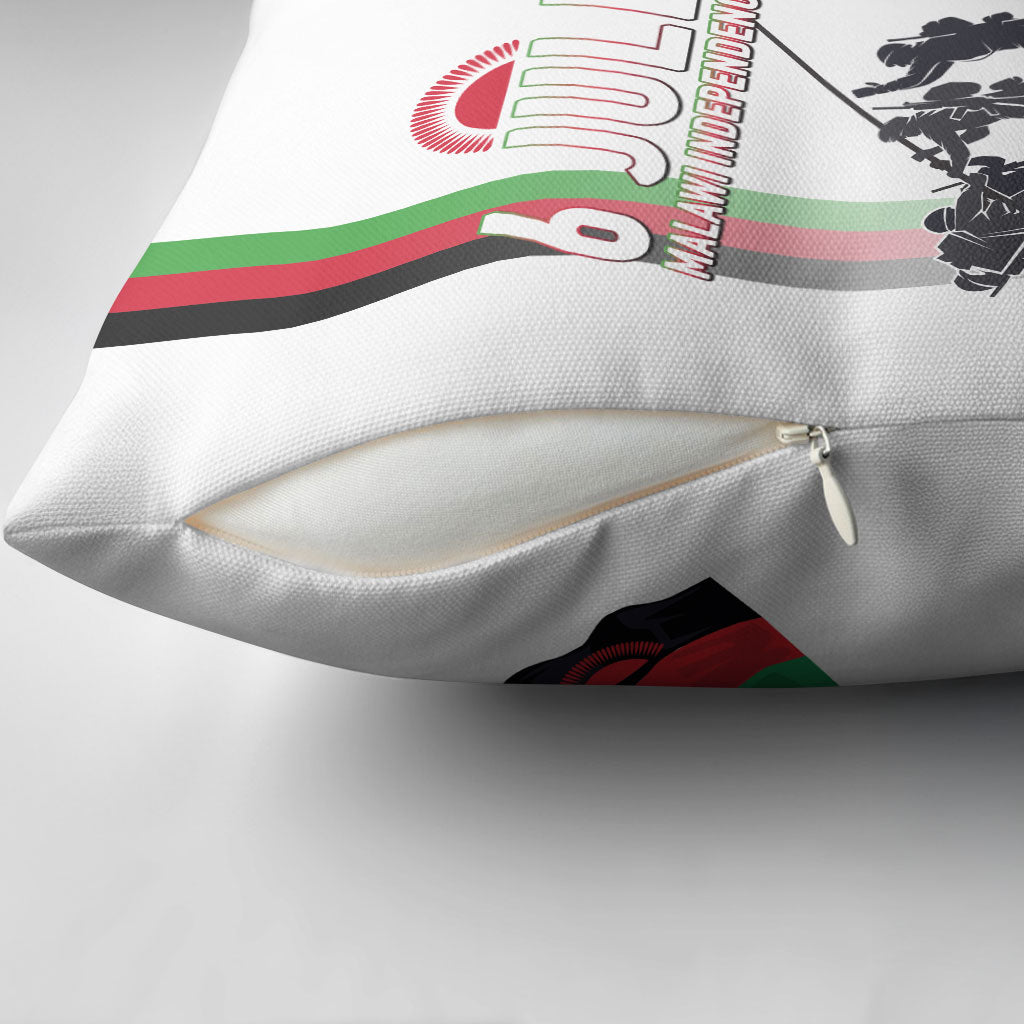 Malawi Independence Day Pillow Cover Patriotic Flag Design Soldier Silhouette
