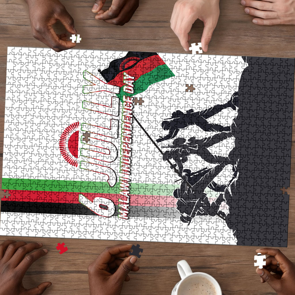 Malawi Independence Day Puzzle Patriotic Flag Design Soldier Silhouette
