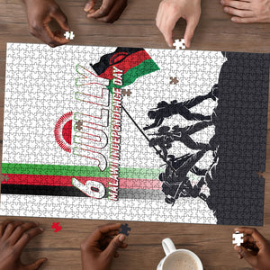 Malawi Independence Day Puzzle Patriotic Flag Design Soldier Silhouette