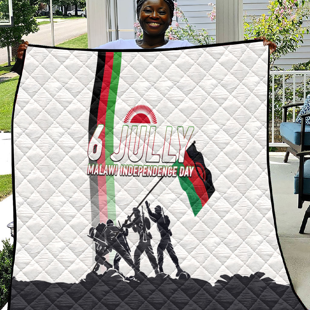 Malawi Independence Day Quilt Patriotic Flag Design Soldier Silhouette
