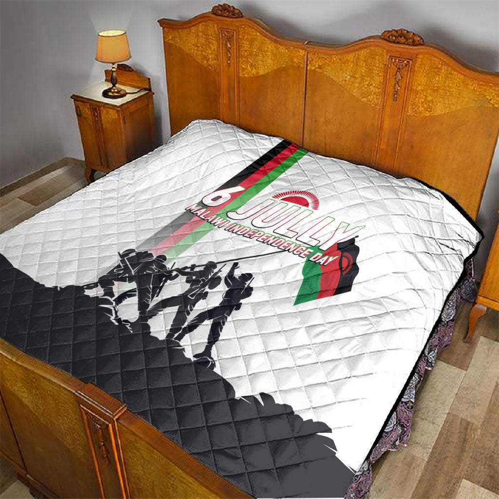 Malawi Independence Day Quilt Patriotic Flag Design Soldier Silhouette
