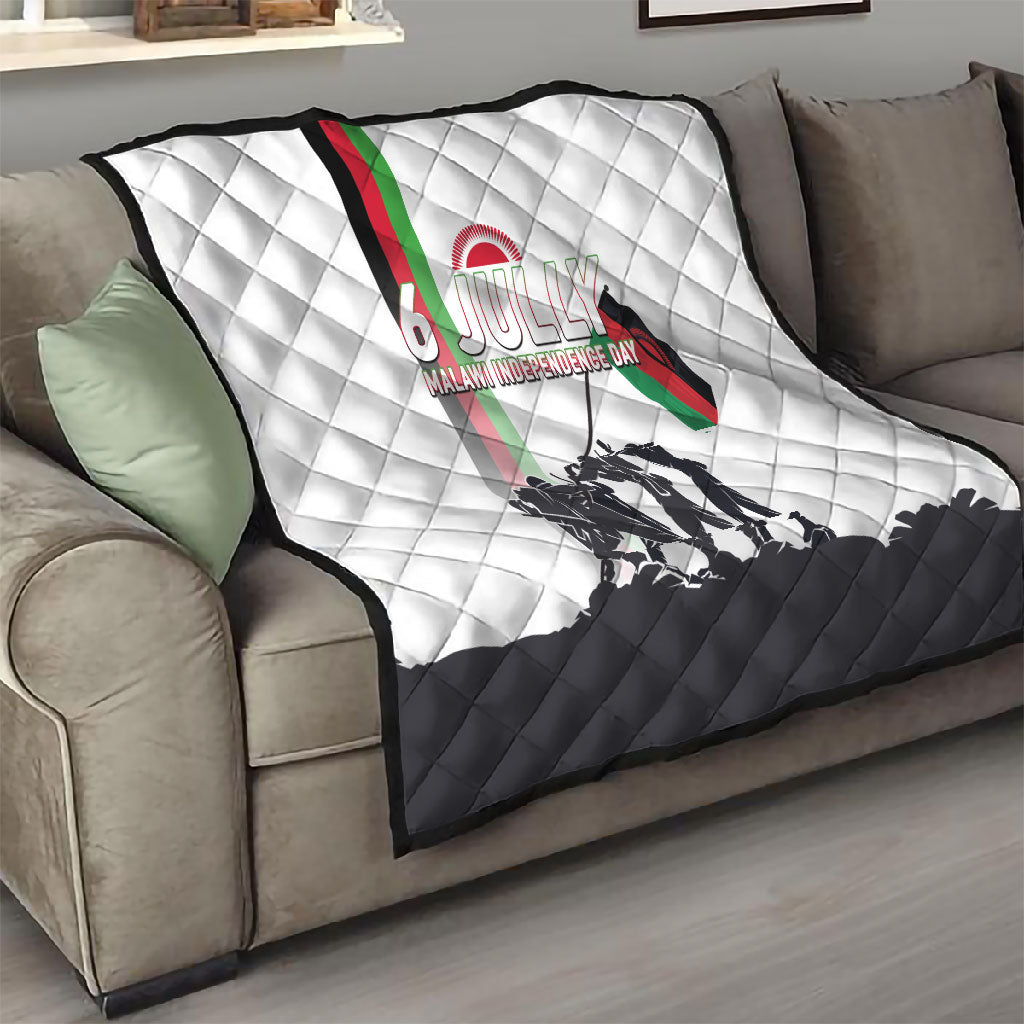 Malawi Independence Day Quilt Patriotic Flag Design Soldier Silhouette