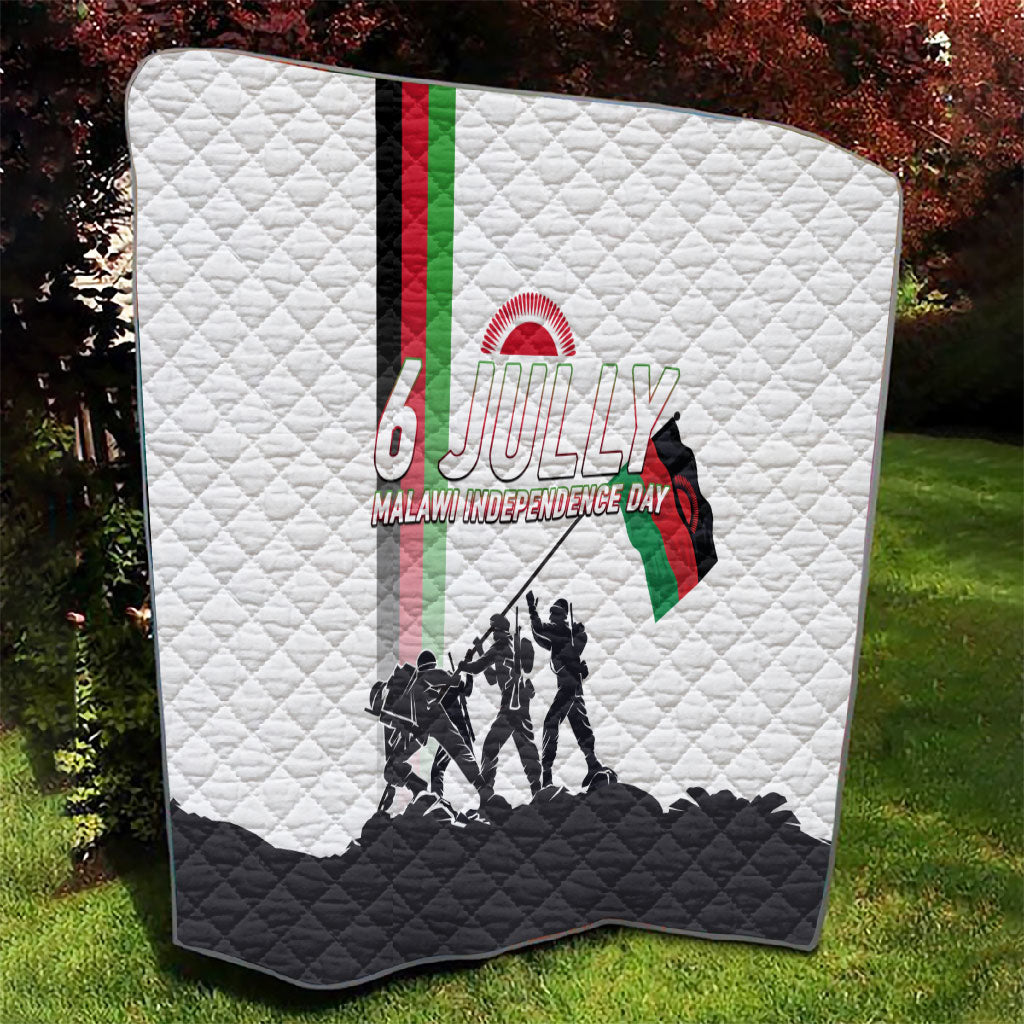 Malawi Independence Day Quilt Patriotic Flag Design Soldier Silhouette