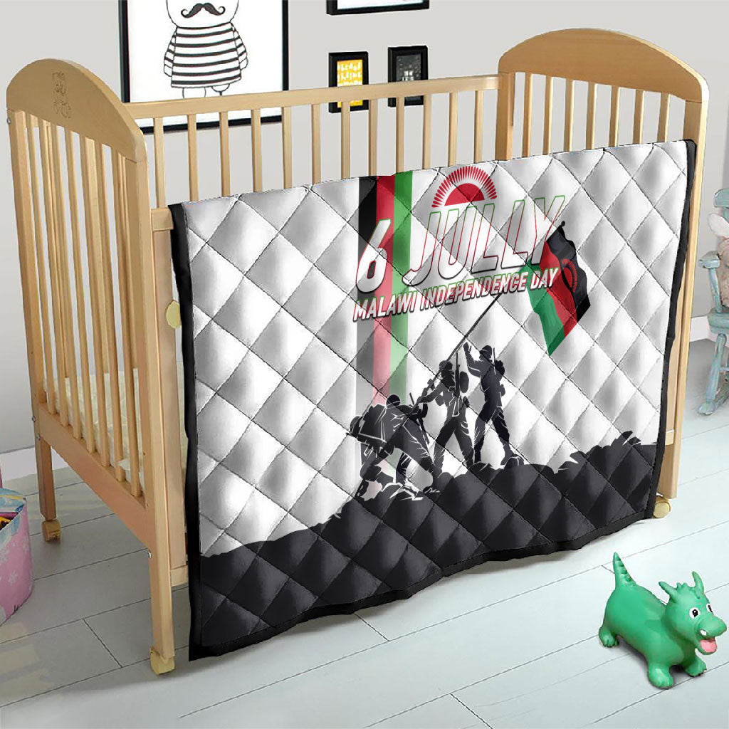 Malawi Independence Day Quilt Patriotic Flag Design Soldier Silhouette