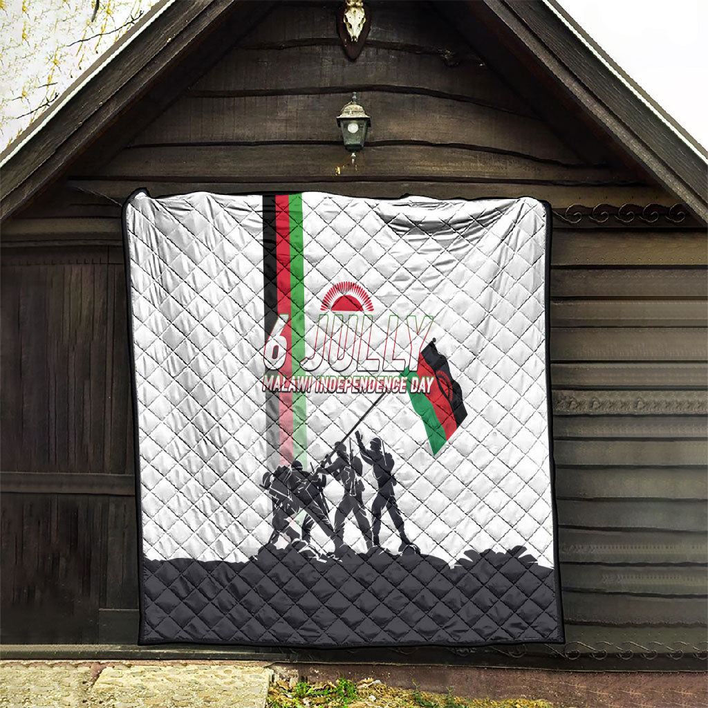 Malawi Independence Day Quilt Patriotic Flag Design Soldier Silhouette