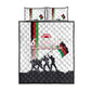 Malawi Independence Day Quilt Bed Set Patriotic Flag Design Soldier Silhouette