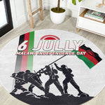 Malawi Independence Day Round Carpet Patriotic Flag Design Soldier Silhouette