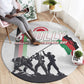 Malawi Independence Day Round Carpet Patriotic Flag Design Soldier Silhouette