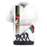 Malawi Independence Day Rugby Jersey Patriotic Flag Design Soldier Silhouette