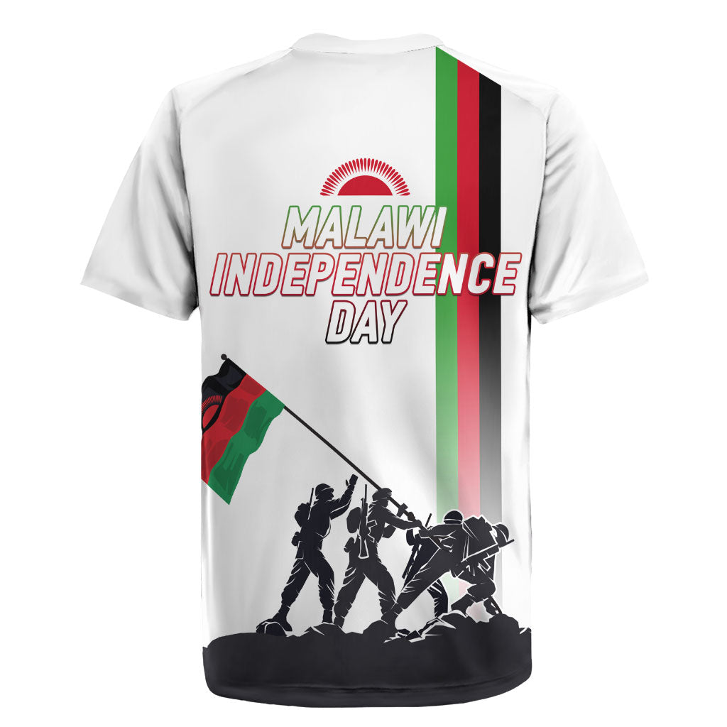 Malawi Independence Day Rugby Jersey Patriotic Flag Design Soldier Silhouette