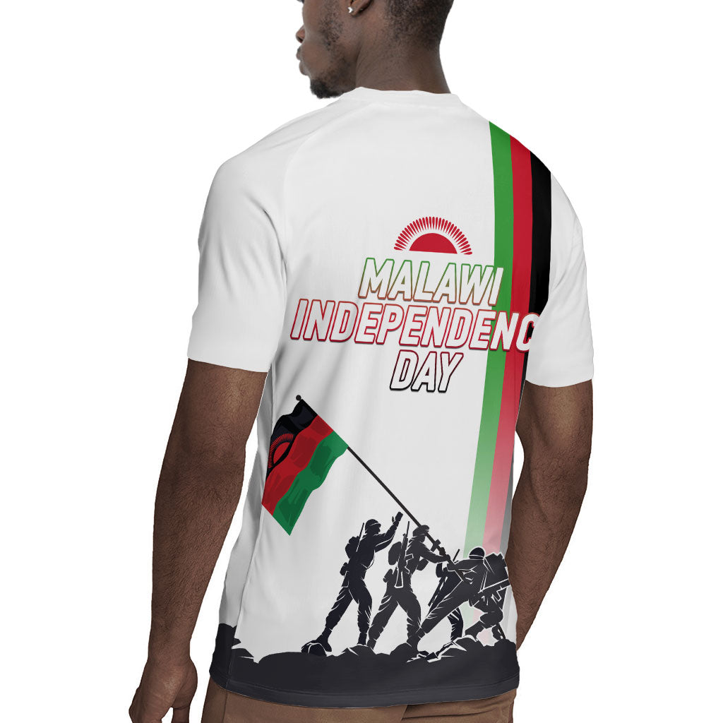Malawi Independence Day Rugby Jersey Patriotic Flag Design Soldier Silhouette