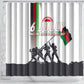 Malawi Independence Day Shower Curtain Patriotic Flag Design Soldier Silhouette
