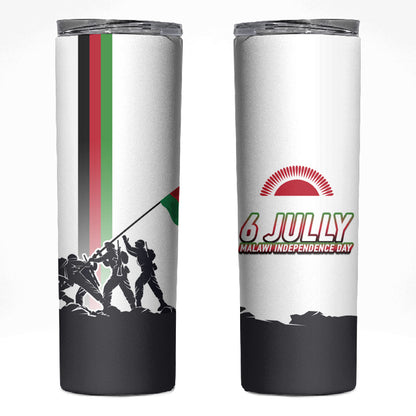 Malawi Independence Day Skinny Tumbler Patriotic Flag Design Soldier Silhouette
