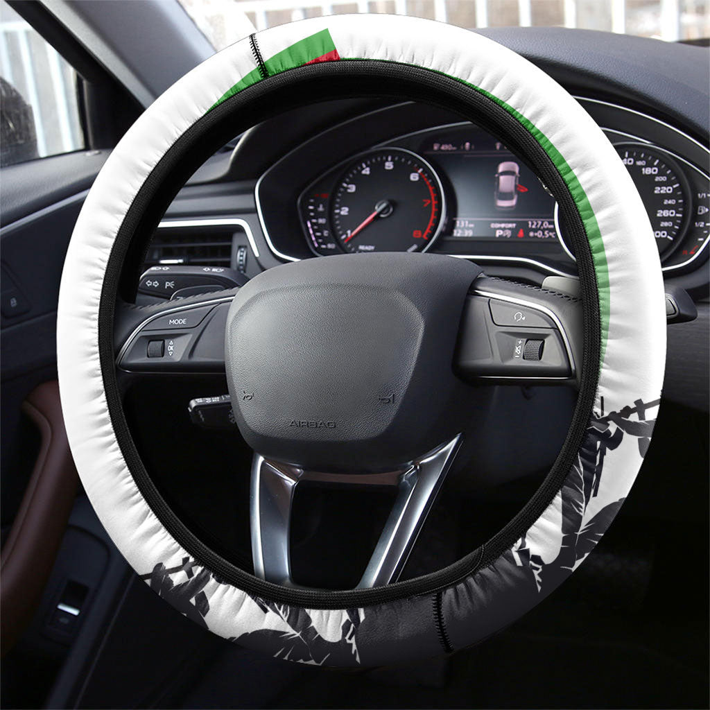 Malawi Independence Day Steering Wheel Cover Patriotic Flag Design Soldier Silhouette