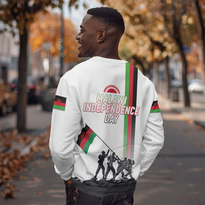 Malawi Independence Day Sweatshirt Patriotic Flag Design Soldier Silhouette