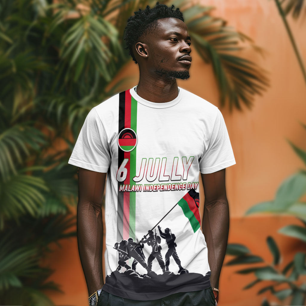 Malawi Independence Day T shirt Patriotic Flag Design Soldier Silhouette