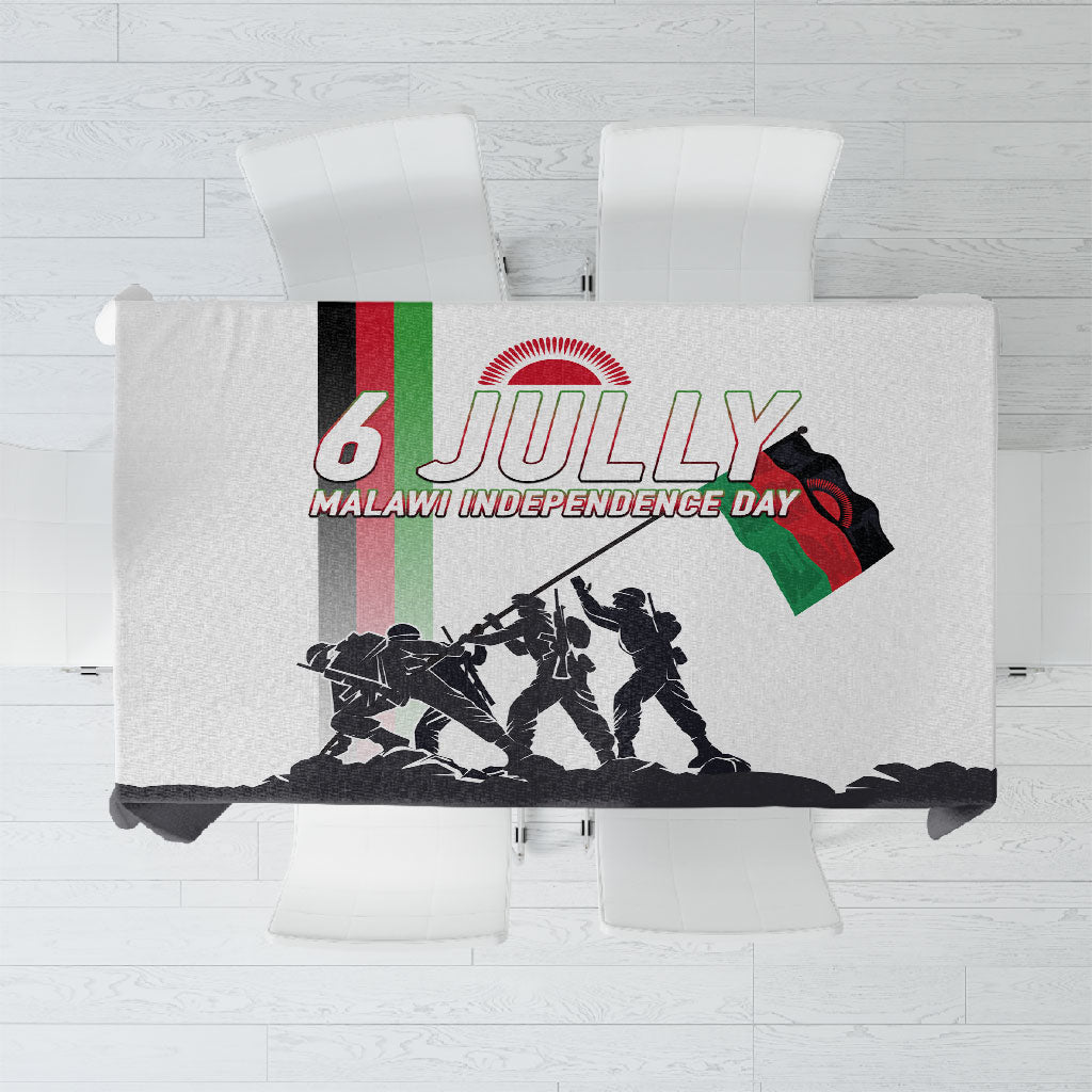 Malawi Independence Day Tablecloth Patriotic Flag Design Soldier Silhouette