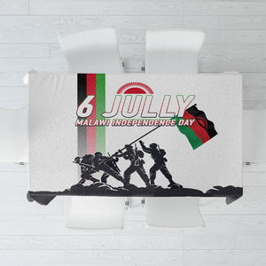 Malawi Independence Day Tablecloth Patriotic Flag Design Soldier Silhouette