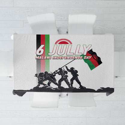 Malawi Independence Day Tablecloth Patriotic Flag Design Soldier Silhouette