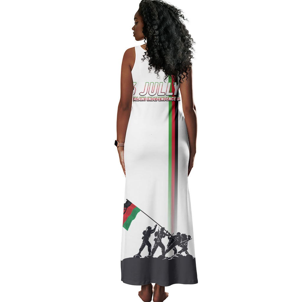 Malawi Independence Day Tank Maxi Dress Patriotic Flag Design Soldier Silhouette