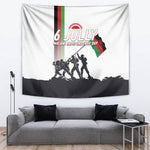 Malawi Independence Day Tapestry Patriotic Flag Design Soldier Silhouette