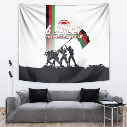 Malawi Independence Day Tapestry Patriotic Flag Design Soldier Silhouette