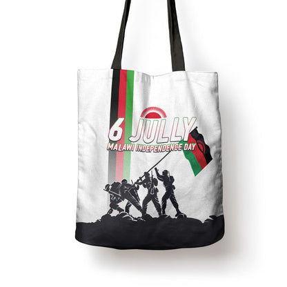 Malawi Independence Day Tote Bag Patriotic Flag Design Soldier Silhouette