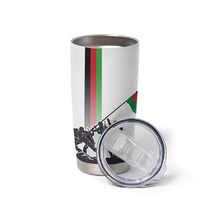 Malawi Independence Day Tumbler Cup Patriotic Flag Design Soldier Silhouette