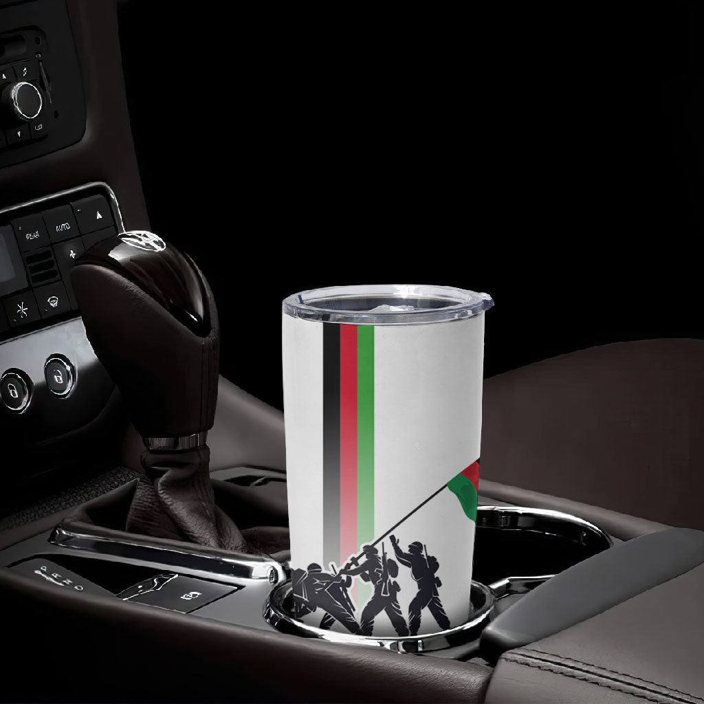 Malawi Independence Day Tumbler Cup Patriotic Flag Design Soldier Silhouette
