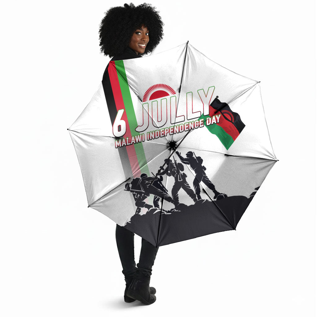 Malawi Independence Day Umbrella Patriotic Flag Design Soldier Silhouette