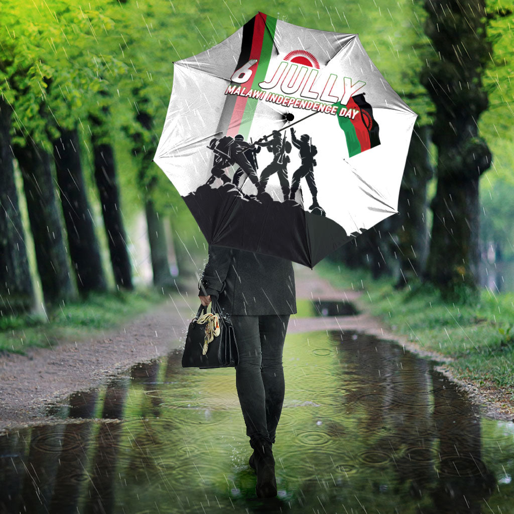 Malawi Independence Day Umbrella Patriotic Flag Design Soldier Silhouette