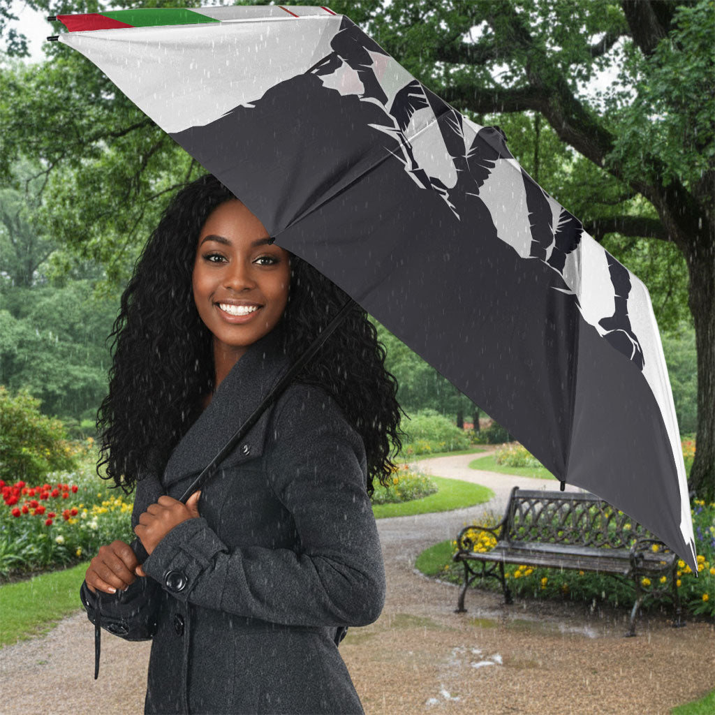 Malawi Independence Day Umbrella Patriotic Flag Design Soldier Silhouette