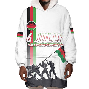 Malawi Independence Day Wearable Blanket Hoodie Patriotic Flag Design Soldier Silhouette