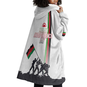 Malawi Independence Day Wearable Blanket Hoodie Patriotic Flag Design Soldier Silhouette