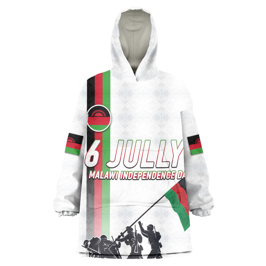 Malawi Independence Day Wearable Blanket Hoodie Patriotic Flag Design Soldier Silhouette