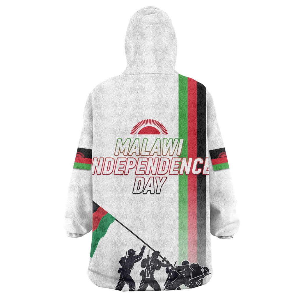 Malawi Independence Day Wearable Blanket Hoodie Patriotic Flag Design Soldier Silhouette