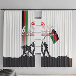 Malawi Independence Day Window Curtain Patriotic Flag Design Soldier Silhouette