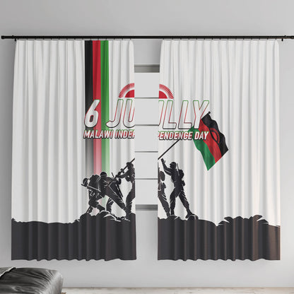 Malawi Independence Day Window Curtain Patriotic Flag Design Soldier Silhouette