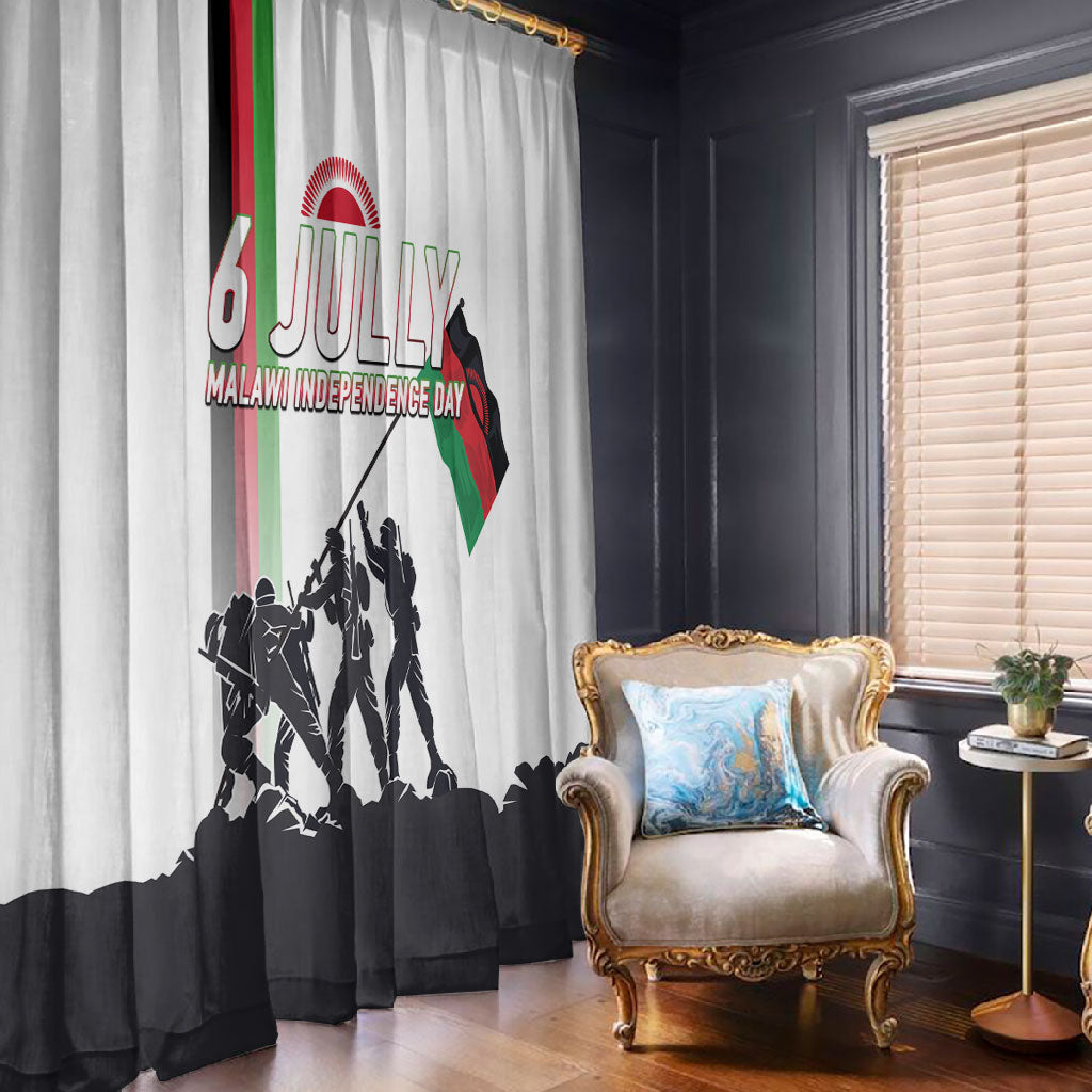 Malawi Independence Day Window Curtain Patriotic Flag Design Soldier Silhouette