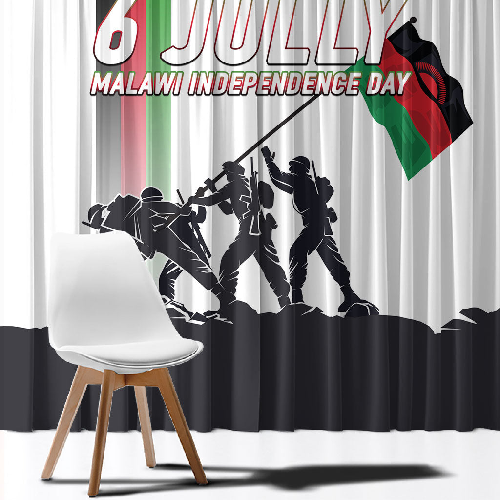 Malawi Independence Day Window Curtain Patriotic Flag Design Soldier Silhouette