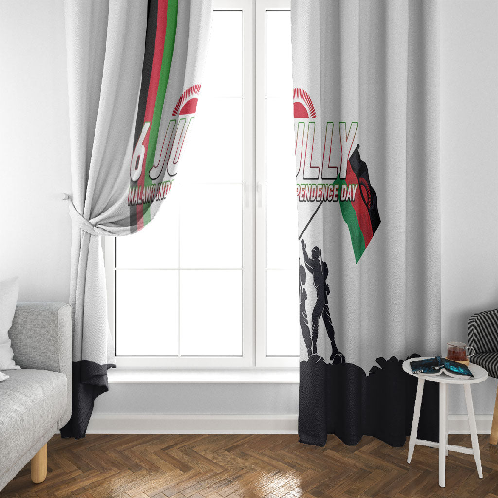 Malawi Independence Day Window Curtain Patriotic Flag Design Soldier Silhouette