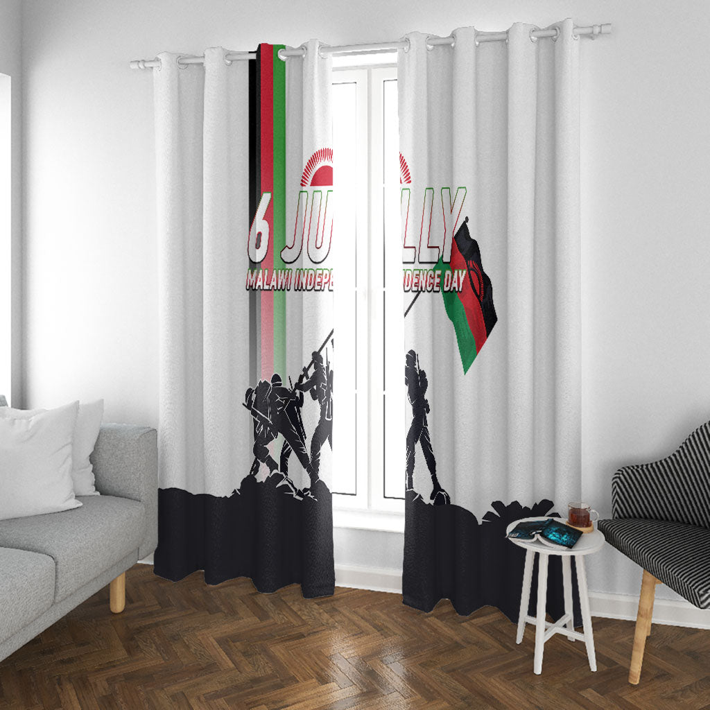 Malawi Independence Day Window Curtain Patriotic Flag Design Soldier Silhouette