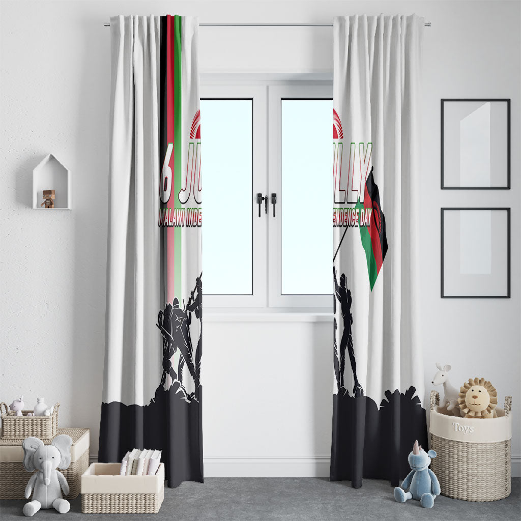 Malawi Independence Day Window Curtain Patriotic Flag Design Soldier Silhouette