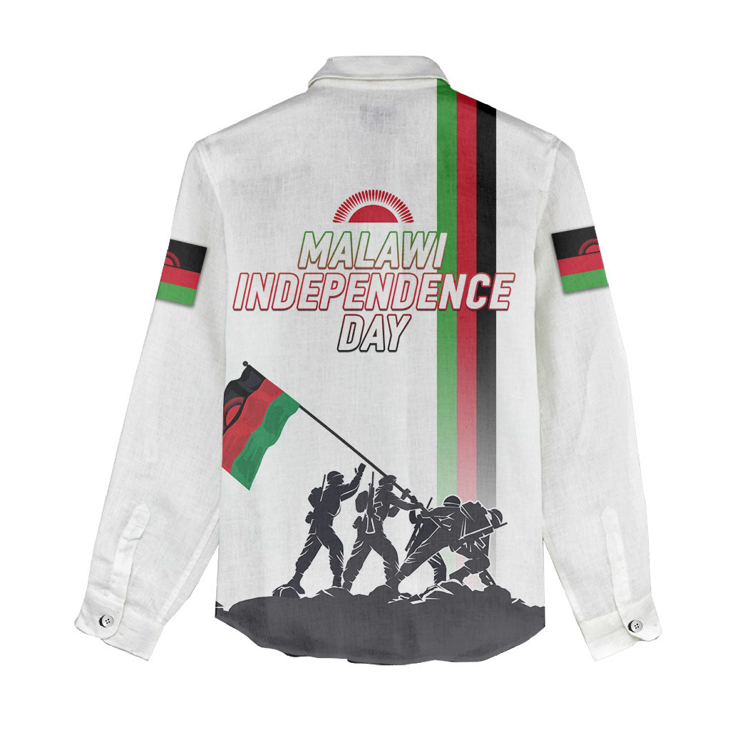 Malawi Independence Day Women Casual Shirt Patriotic Flag Design Soldier Silhouette