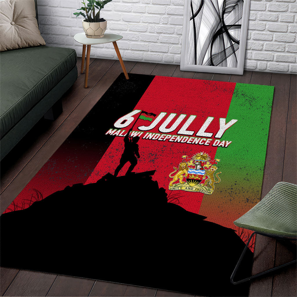Malawi Independence Day 6 July Area Rug Malawian Flag Grunge Soldier