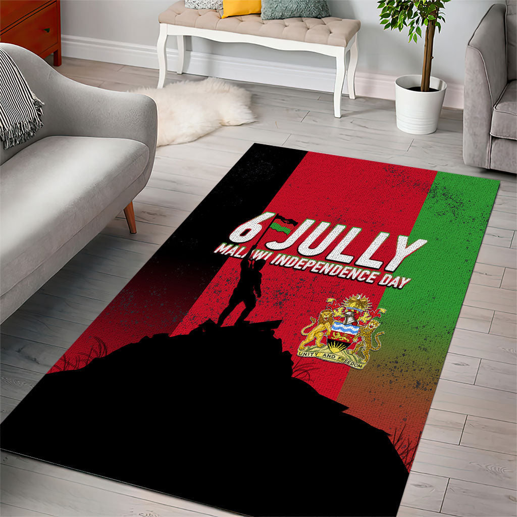Malawi Independence Day 6 July Area Rug Malawian Flag Grunge Soldier