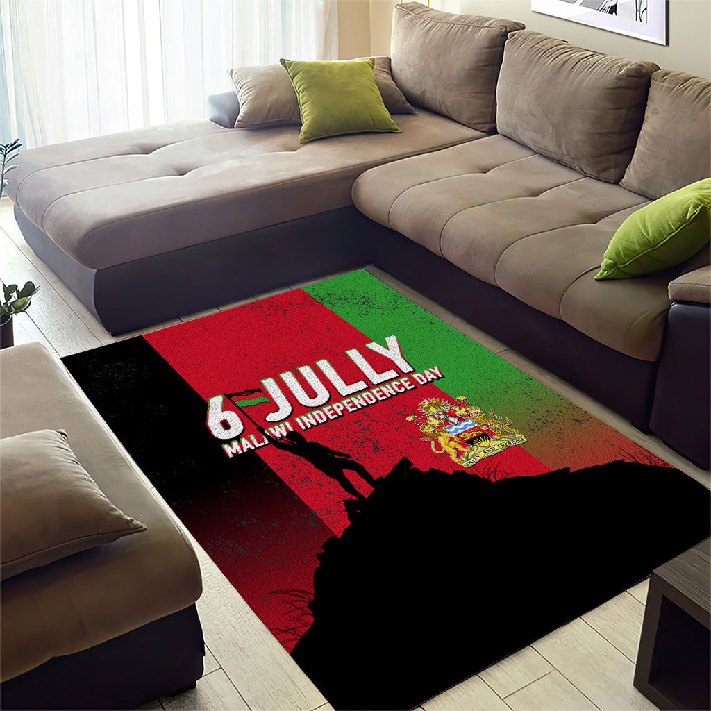 Malawi Independence Day 6 July Area Rug Malawian Flag Grunge Soldier