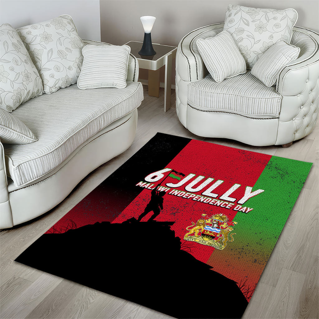 Malawi Independence Day 6 July Area Rug Malawian Flag Grunge Soldier