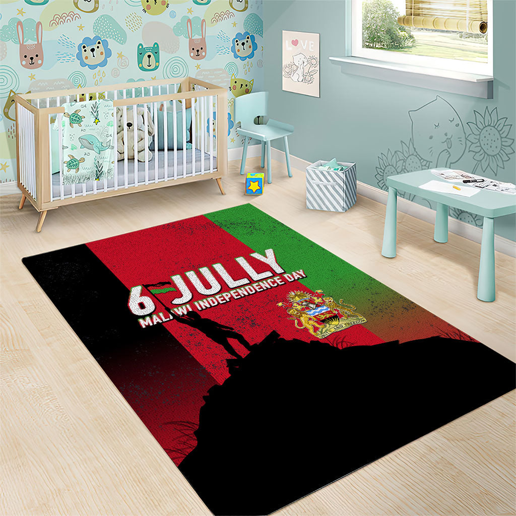 Malawi Independence Day 6 July Area Rug Malawian Flag Grunge Soldier
